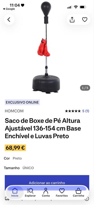 Saco de Boxe de Pé