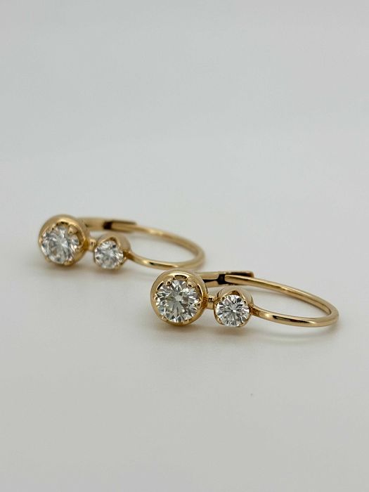 Kolczyki 1,12ct z naturalnymi diamentami, brylantami. Certyfikat IGI