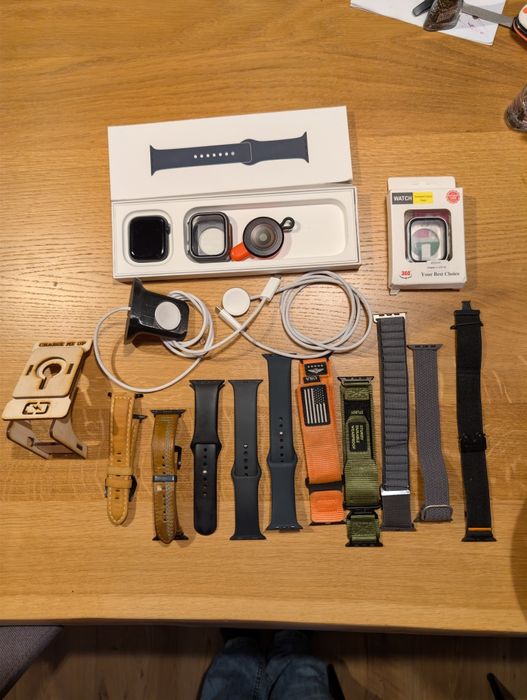 Apple Watch 9 45mm + 10 Pasków +3  Ładowarki i Dodatki!