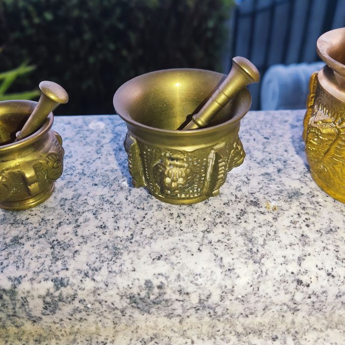 Conjunto de 5 Almofarizes e Respetivos Pilões