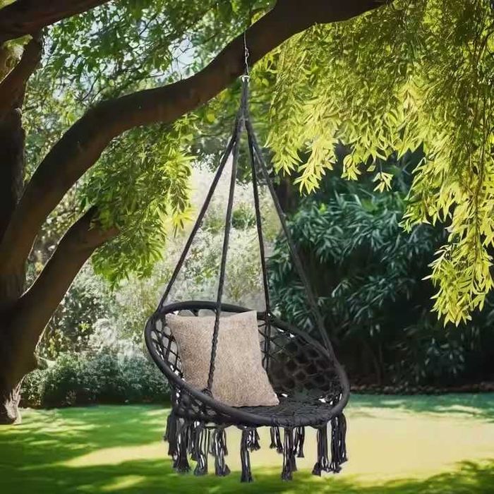 Fotel wiszący huśtawka ogrodowa kokon bujak relaks balkon styl boho
