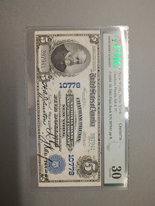 USA 5 Dolarów 1902 r New York_PMG 30 _ OKAZJA ZAKUPU