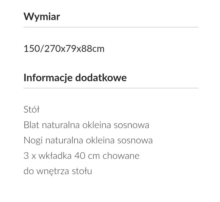 Stół Krysiak rozkładany rustykalny