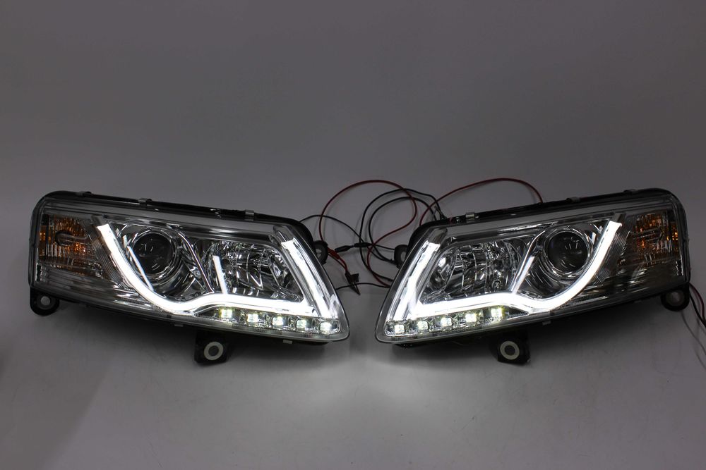 Lampy przednie przód AUDI A6 C6 04-08 XENON D2S DRL LED BAR NEON NOWE