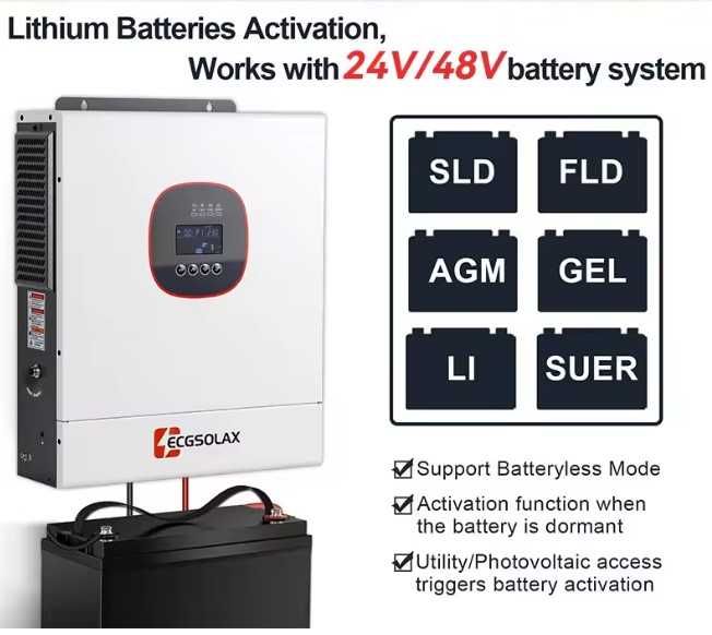 Гібридний інвертор ECGSOLAX ECJ-HVM6.5K-48V-WIFI, 48В, 6.5 кВт