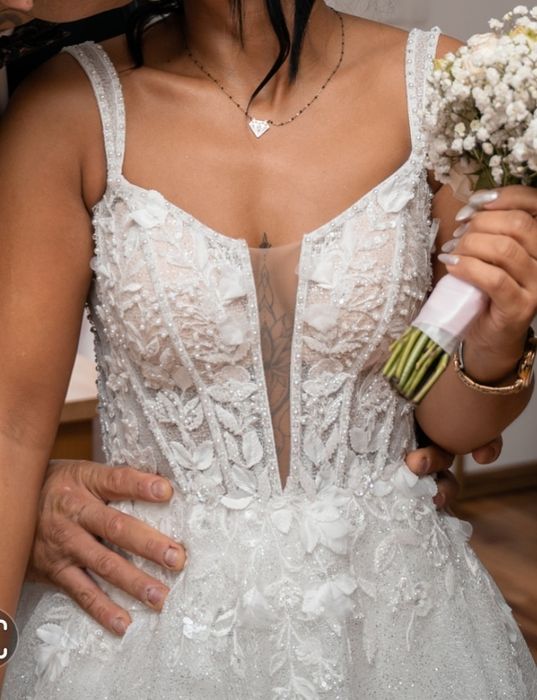 Suknia ślubna brokat błyszcząca xs/s