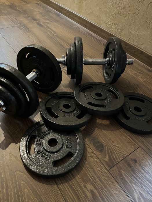 Hantle żeliwne 2x30kg zestaw hantli hantle regulowane
