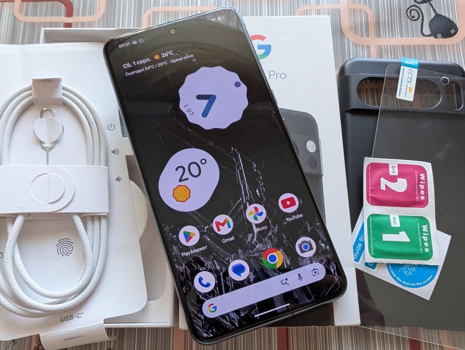 Супер Стан Google Pixel 8 Pro 12-128Gb Obsidian/Neverlock/2-Sim/NFC/326 циклів/Супер Камери/Без Вигорання/Без Дефектів