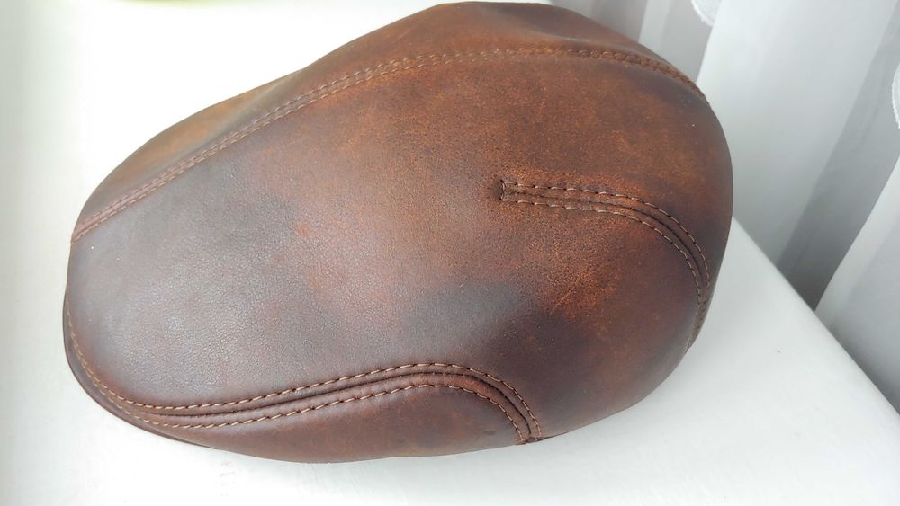 Кожаная мужская кепка, зимняя кепка, бу