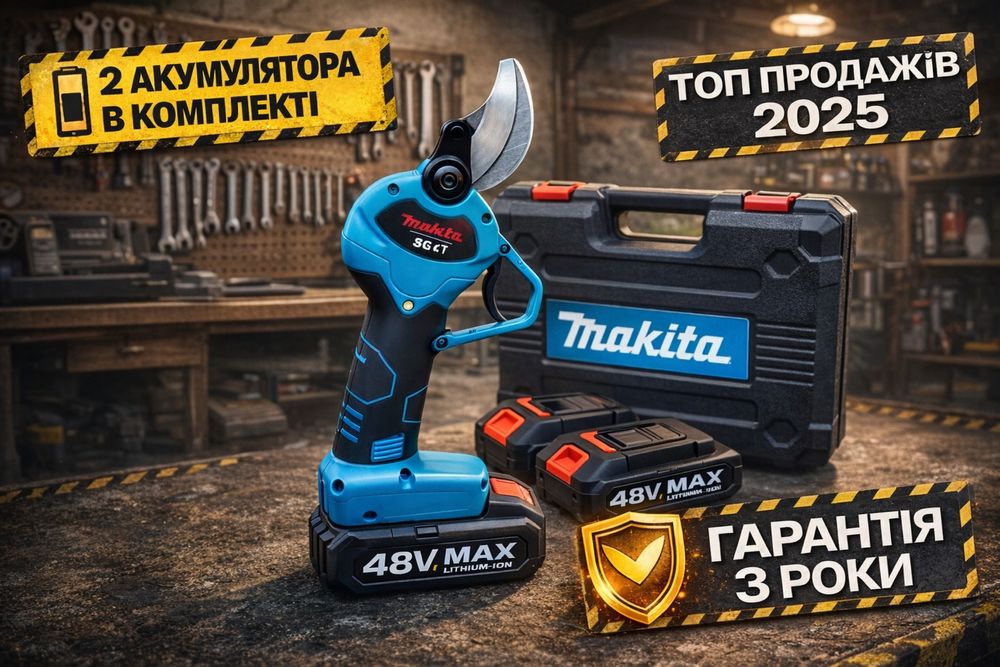 ‼️ Садовий електросікатор MAKITA/ 2 АКБ 48в/ Гарантія 1 рік‼️Для саду