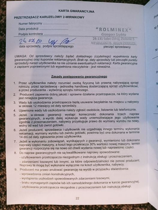 Przetrząsacz karuzelowy-dowóz.