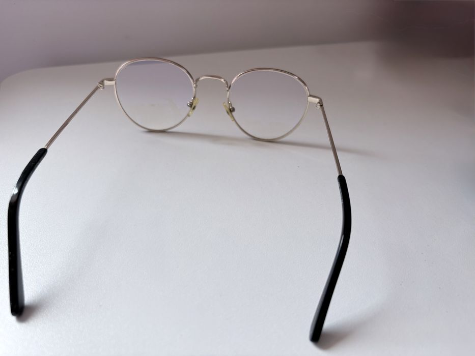 Okulary korekcyjne metalowe minusy refleks niebieski