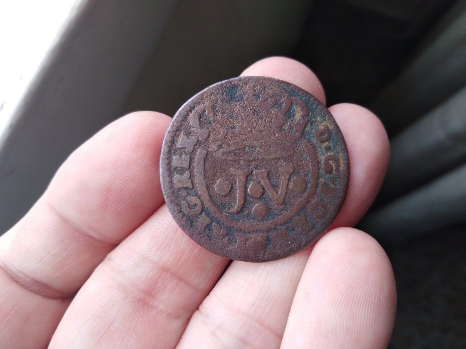 Moeda de V Reis 1714 D. João V Rara