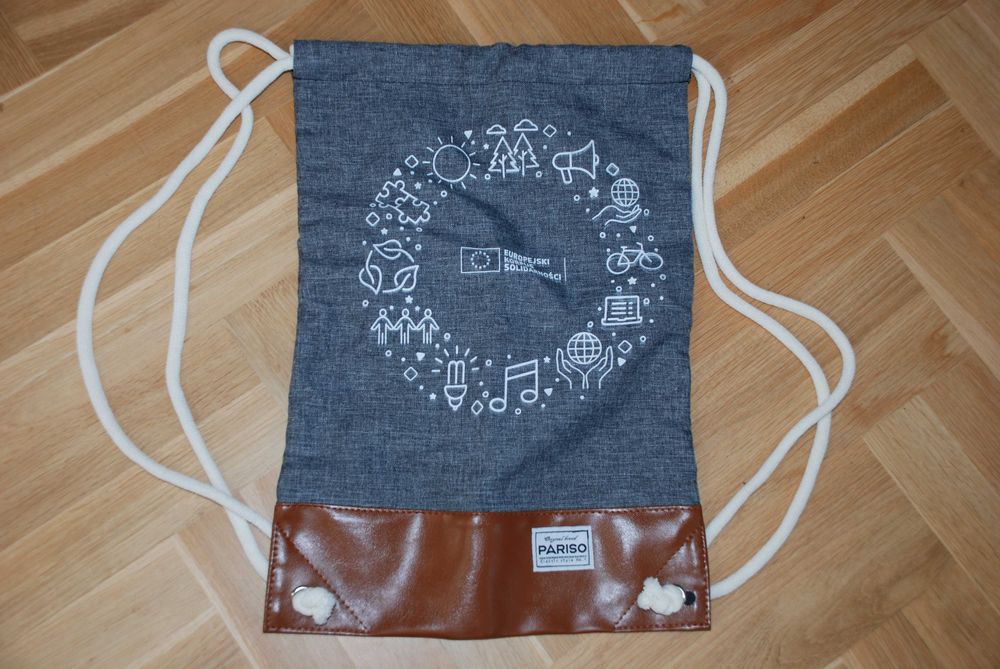 Szaro-brązowa torba-worek