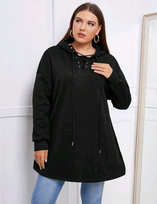 Camisola fato treino/ Sweater / Túnica preta cardada nova xl/xxl