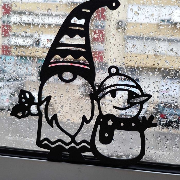 Gnomos de Natal para Janelas Decoração Festiva