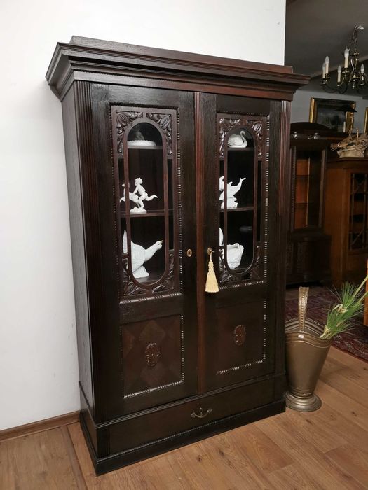 Dębowa biblioteczka witryna  antyk 712/2025