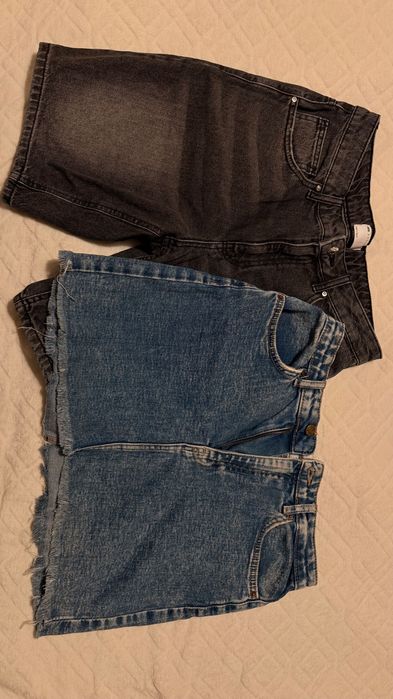 spódnica jeansowa i szorty jeansowe