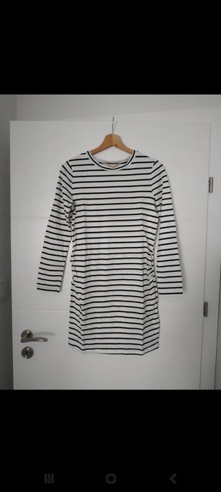 Sukienka ciążowa w paski z długim rękawem shein S