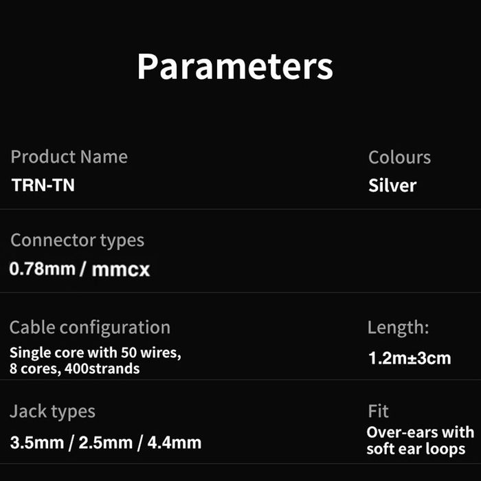 TRN TN 8-Rdzeni Posrebrzany kabel modułowy+3 wtyki