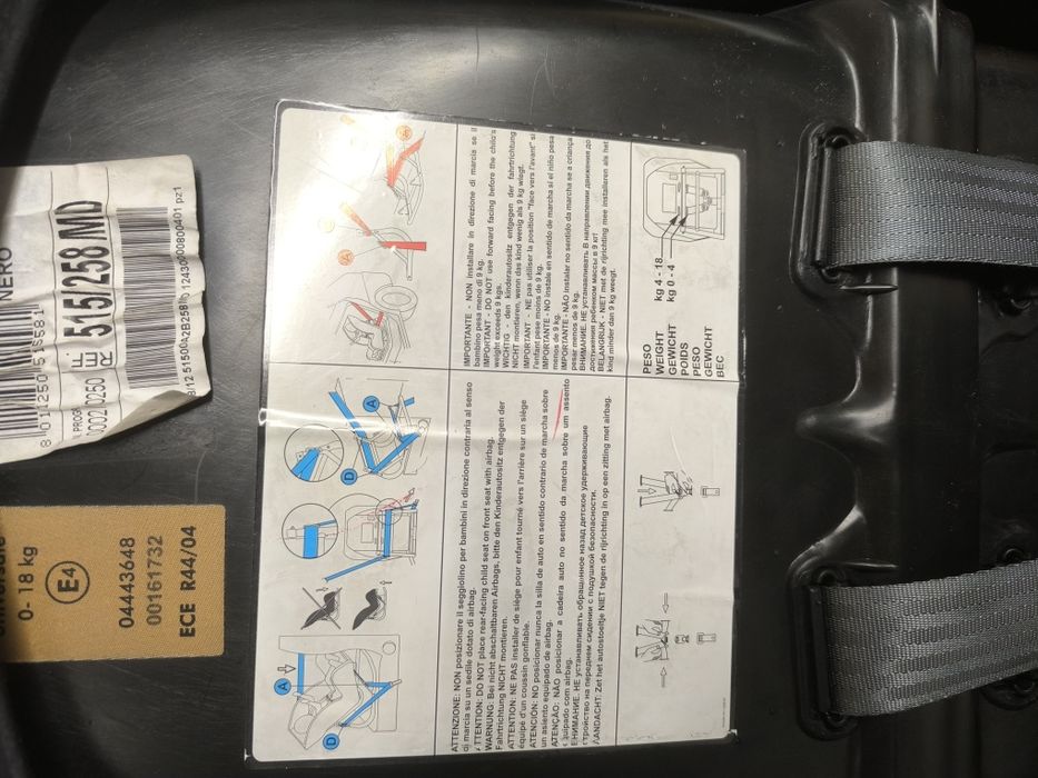 Cadeira auto bebe de 0 a 18kg