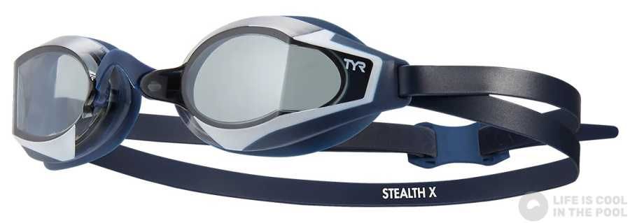 Окуляри для плавання TYR Stealth-X smoke/navy (Синій/Дим)