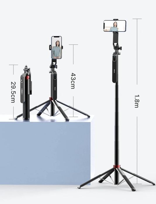 Ulanzi MA09 1.8м штатив, селфі-палка для телефону, різьба 1/4, трипод.
