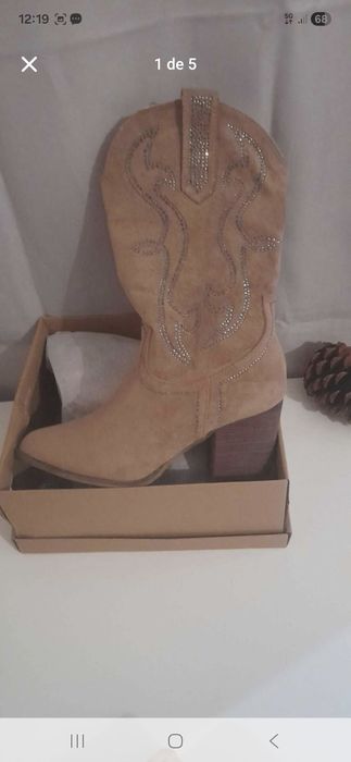 Bota cowboy camel