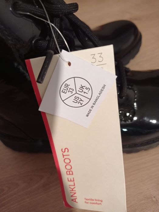 Buty 33 Botki lakierowane jesienne nowe