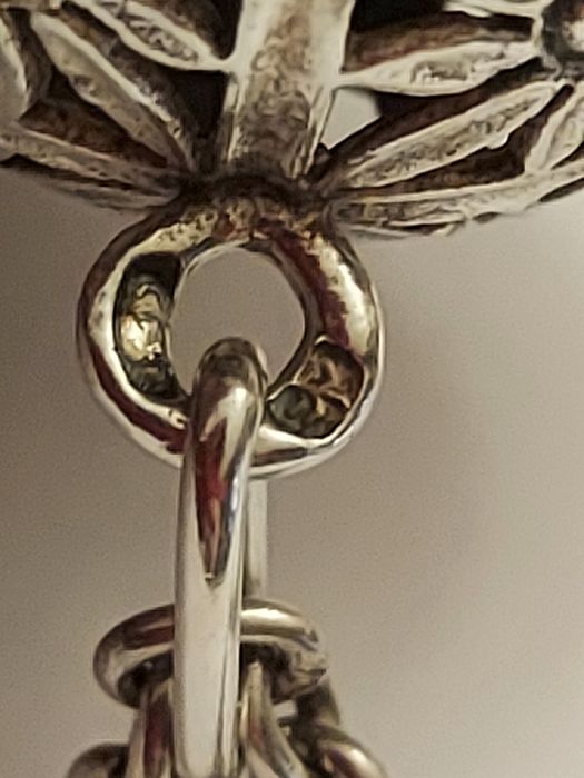 Srebrny naszyjnik szarotki duża kula