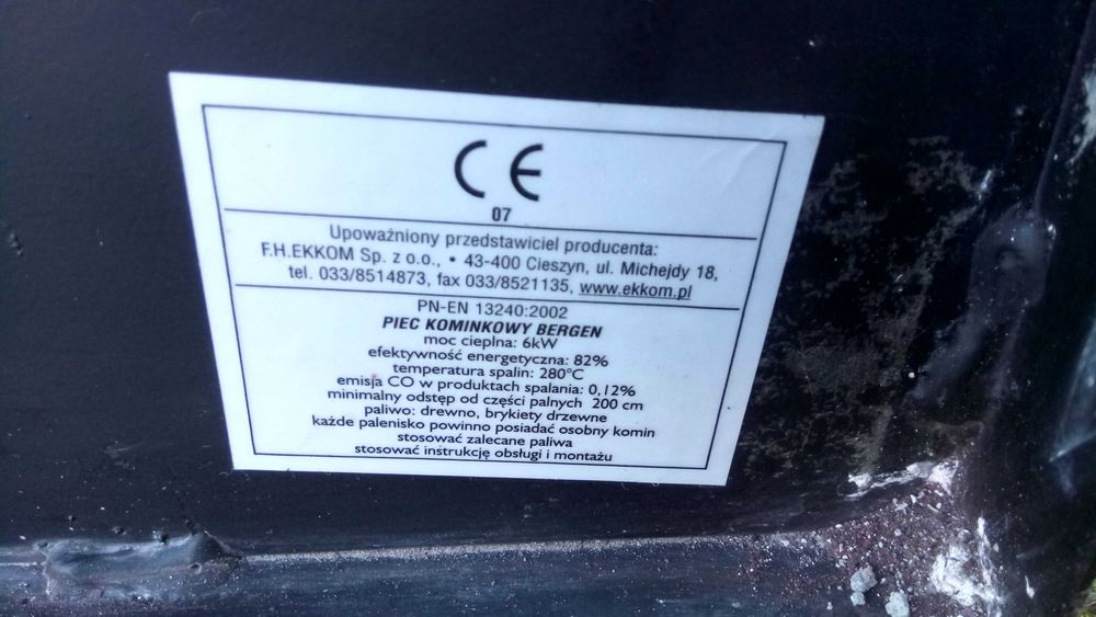 Piec kominkowy Bergen 6 kW