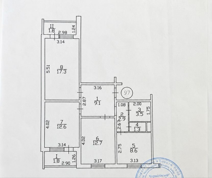 3-кімнатна квартира 71,6 м² | Індивідуальне опалення | Масани | ЄОселя