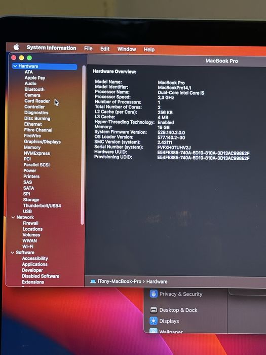Apple MacBook Pro 2017 13’’ i5 16gb 250gb