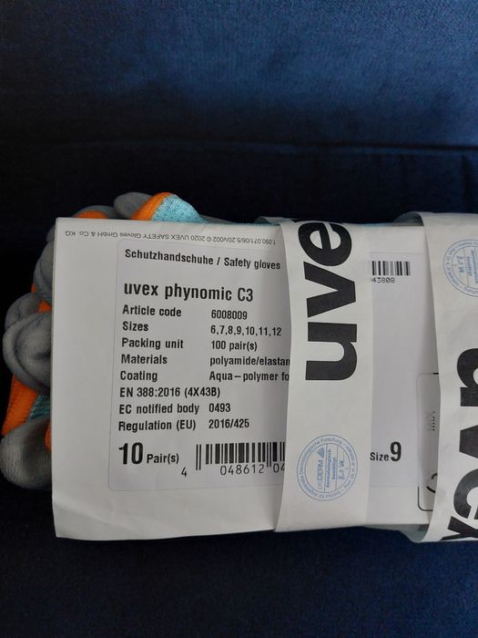 Rękawice ochronne Uvex phynomic C3, 10 par
