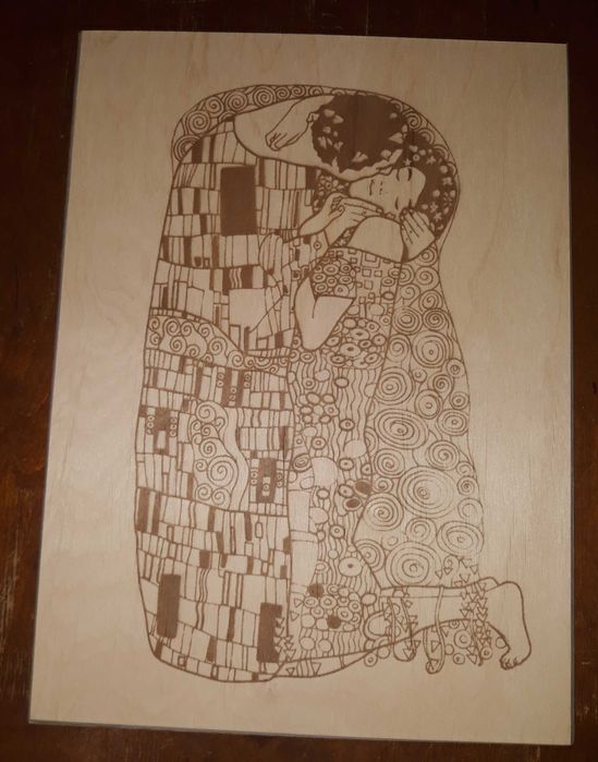 Replika wg Klimt 30X22CM  Pocałunek -obraz wykonany metodą laserową