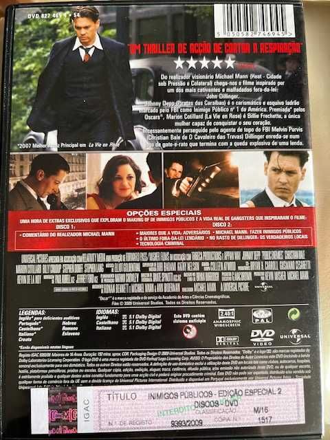 Inimigos Públicos de Michael Mann, Edição 2 DVDs