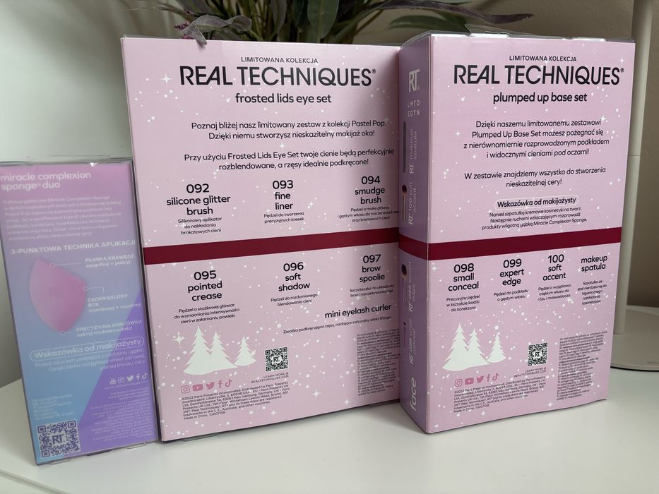 Real techniques pastel pop pędzle i gąbki nowe trzy zestawy