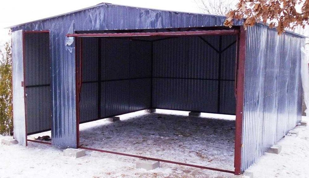 Garaż  blaszany 5x5 dwuspadowy
