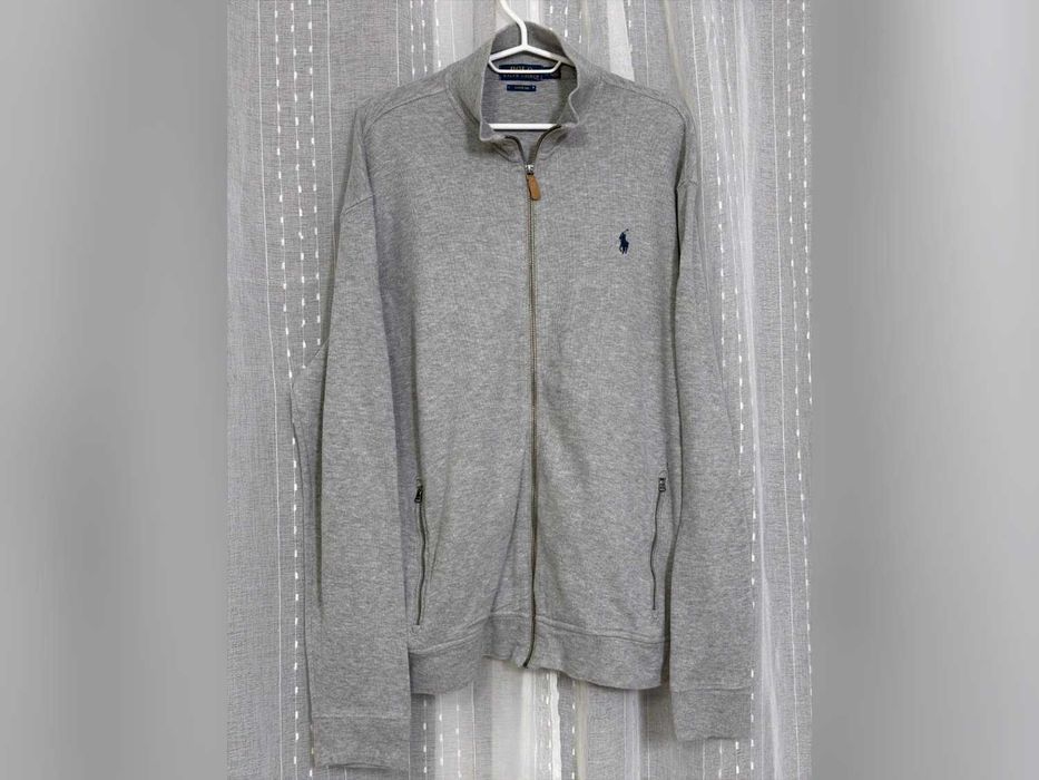 bluza Ralph Lauren szara logo na zamek stójka XL