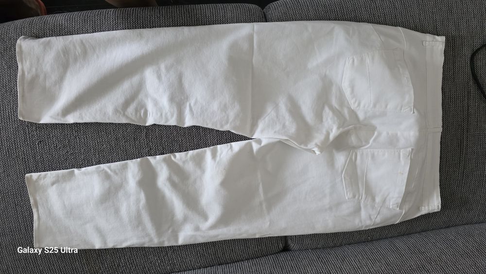 Białe jeansy 7/8 premium BIANCA „Love yourself”, roz. 42 (XL) – Stan idealny!