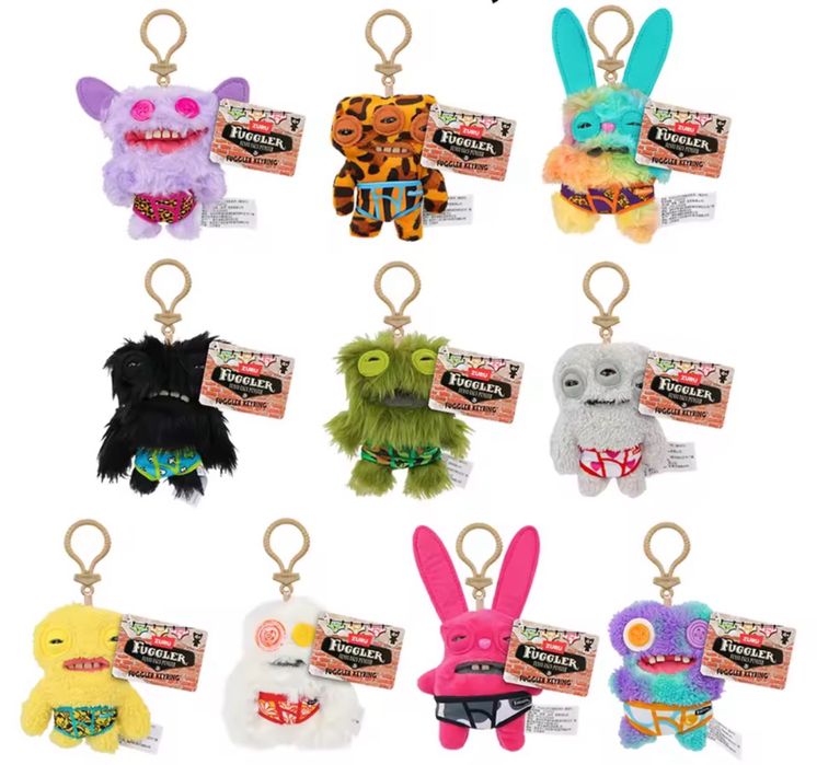 Мʼяка іграшка брелок Fuggler Фаглер Фуглер,фаглер чорний нова колекція