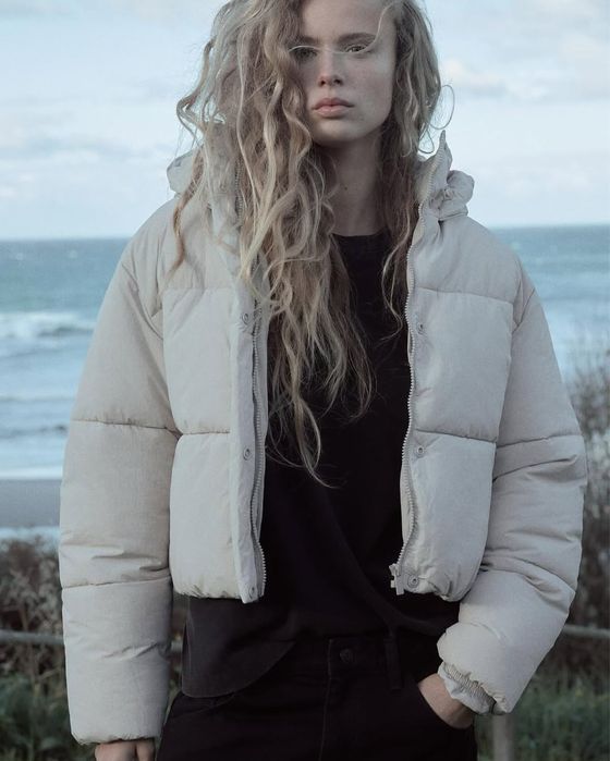 Zara пуффер М, zara пуховик зимова куртка М