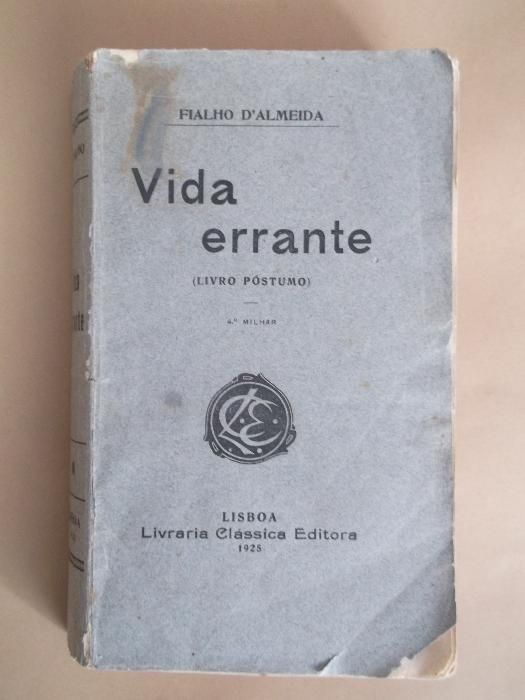 Raro - Vida Errante(Livro Póstumo) de Fialho d´Almeida