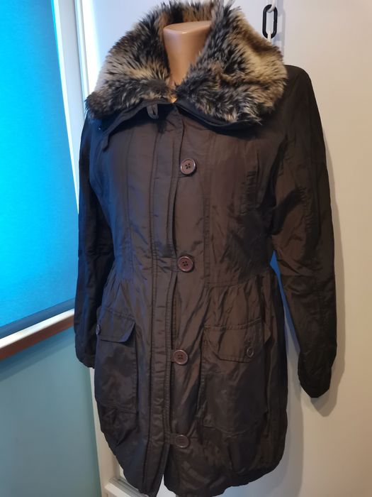 Marks&Spencer kurtka damska rozmiar 40, brąz, odpinane futerko, wiosna
