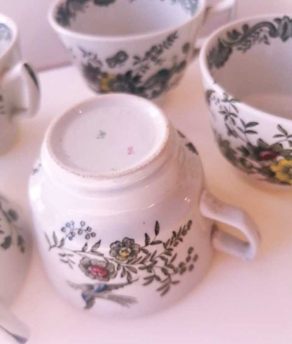 Chávenas chá faiança inglesa Ridgway Staffordshire