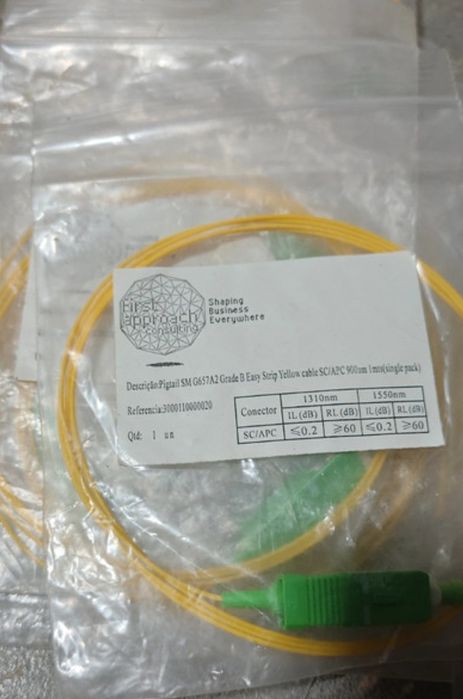 Pigtails Fibra Ótica SC/APC (1m e 2m) - Novos