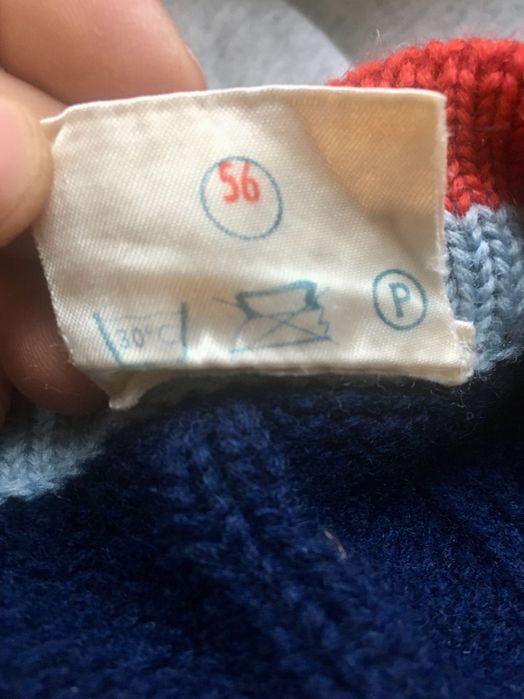 Granatowy Kardigan Jotka True Vintage Rozpinany Sweter Wełniany Szkoła