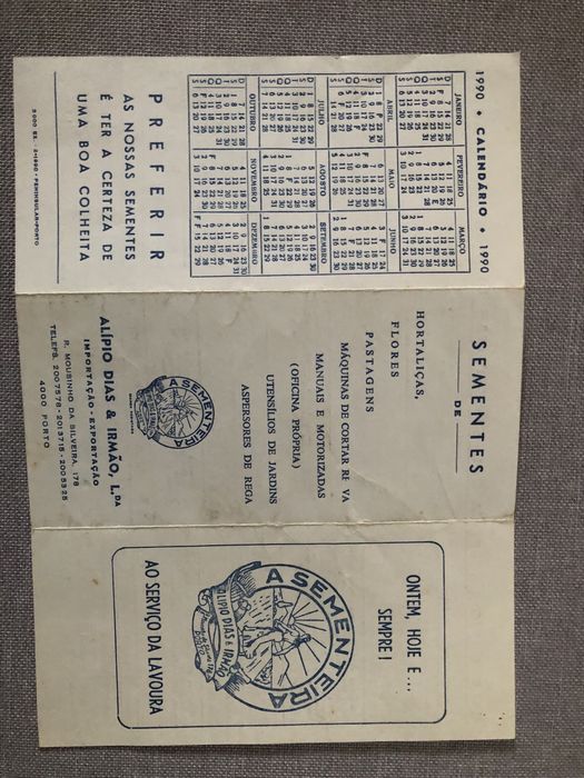 Calendario antigo: A sementeira de 1990
