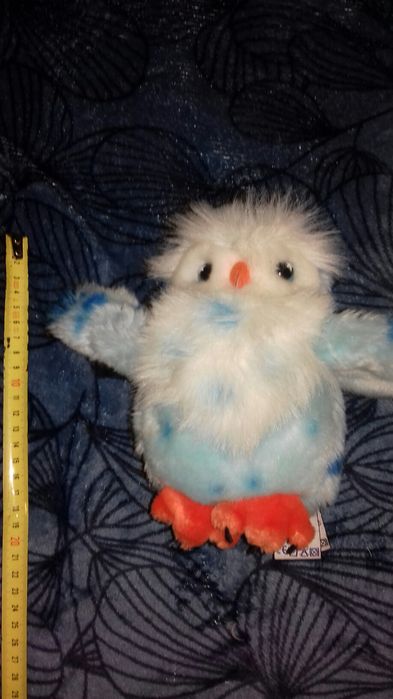 Мягкая игрушка сова голубая совушка игрушка филин.