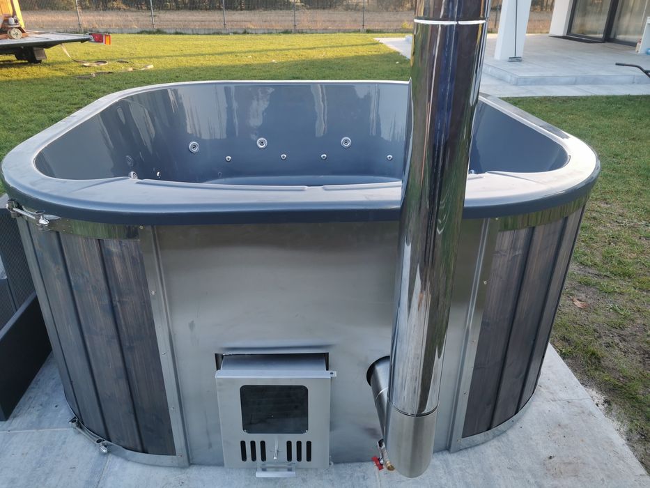 Jacuzzi kwadratowe Akrylowe Hydromasaż Pokrywa Piec Zintegrowany Hit